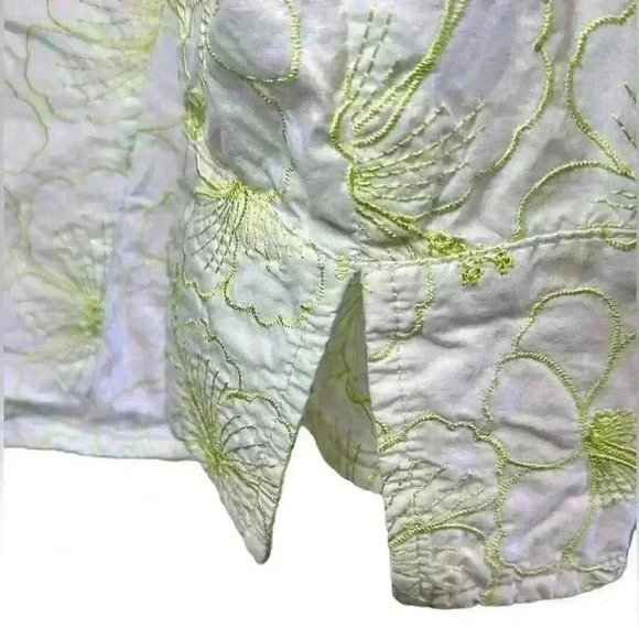 Women’s Tori Richard Honolulu Embroidered Hibiscus 3/4 Sleeves Tunic, Size 12 - Picture 5 of 16